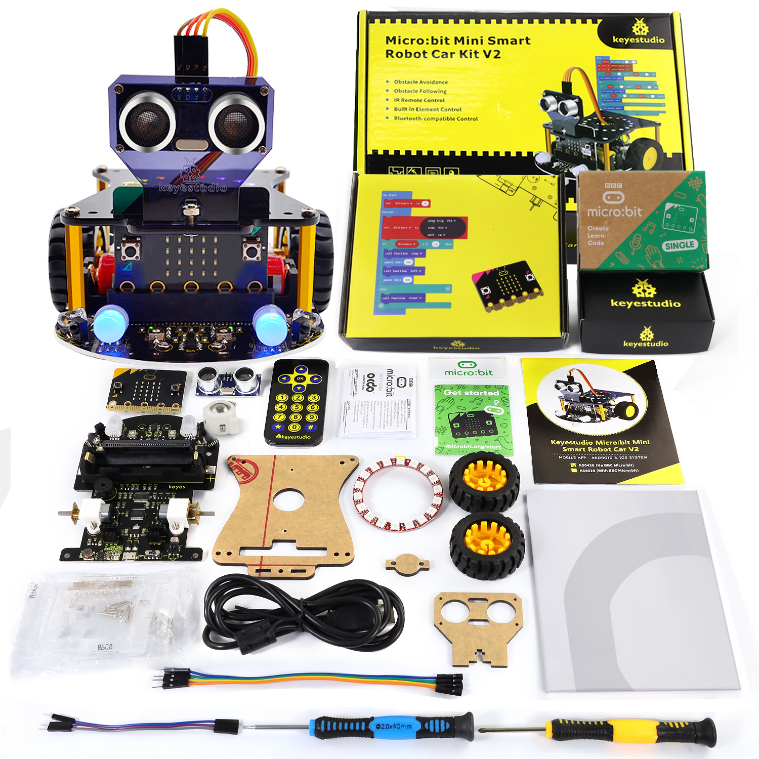 Smart Home Micro Bit - Keyestudio Microbit V2 Robot Car Kit