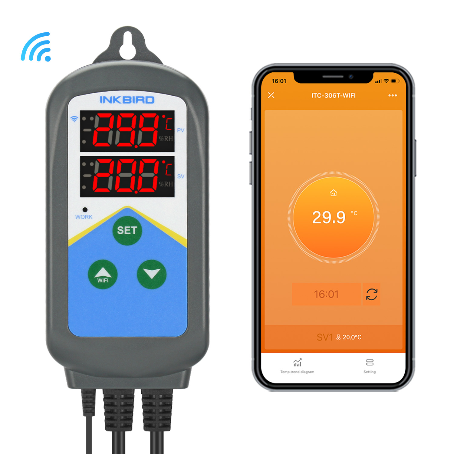 Smart Home Thermostat - INKBIRD WIFI Thermoregulator ITC-306T-WIFI 24-Hour-Cycle Timer