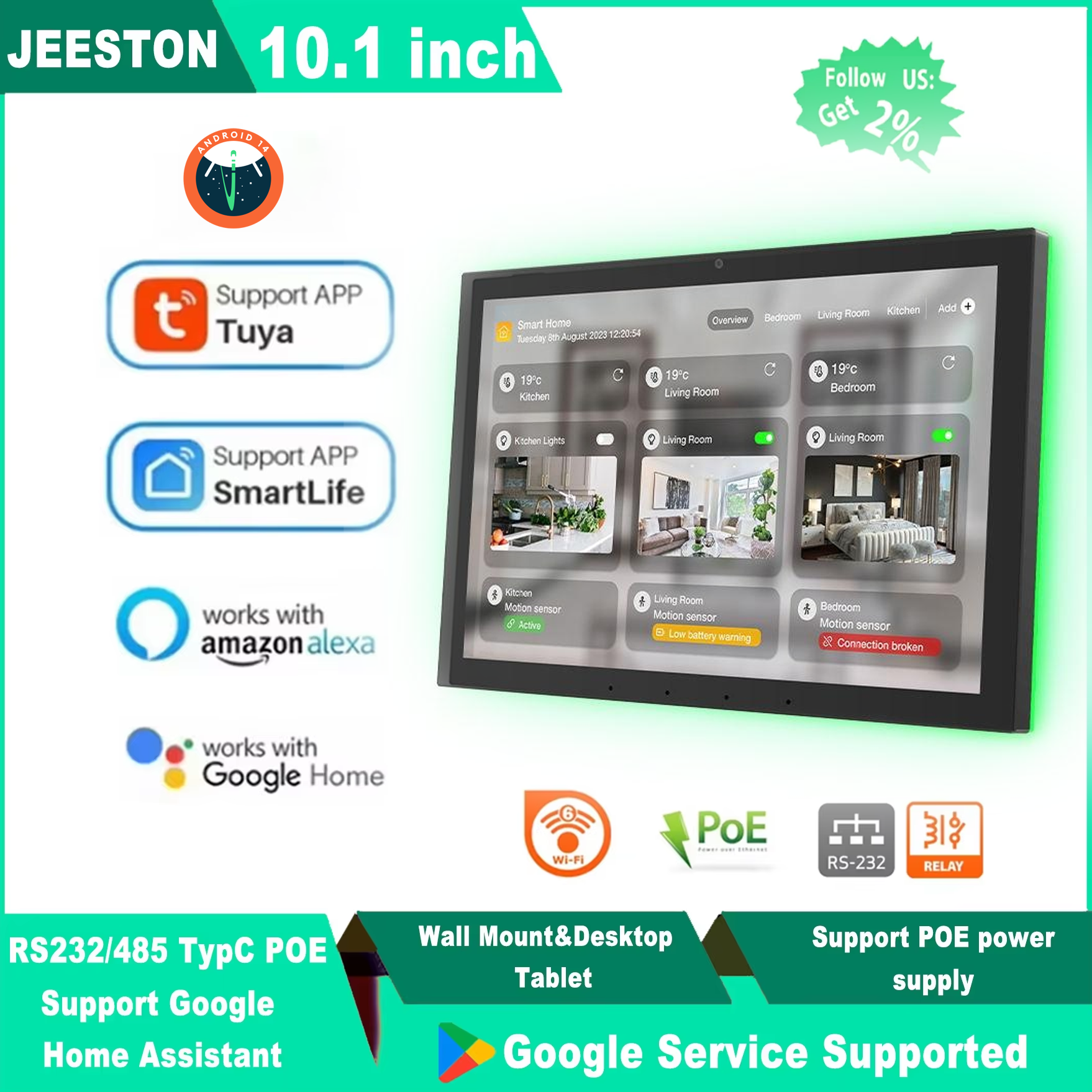 Smart Home X10 - Fast 10.1 Inch Proximity Sendor Smart