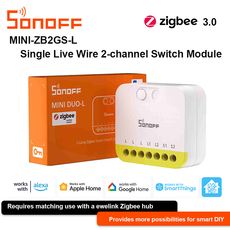 Smart Home Voice Control - Sonoff MINI-ZB2GS-L Zigbee 2-Channel Single Live