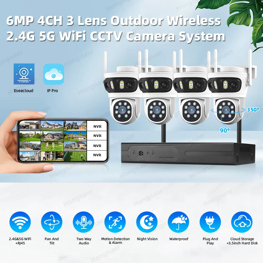 2026 Hongnaer 6MP 4CH 3 Lens 2 – Security Ip Camera recenzja i cena