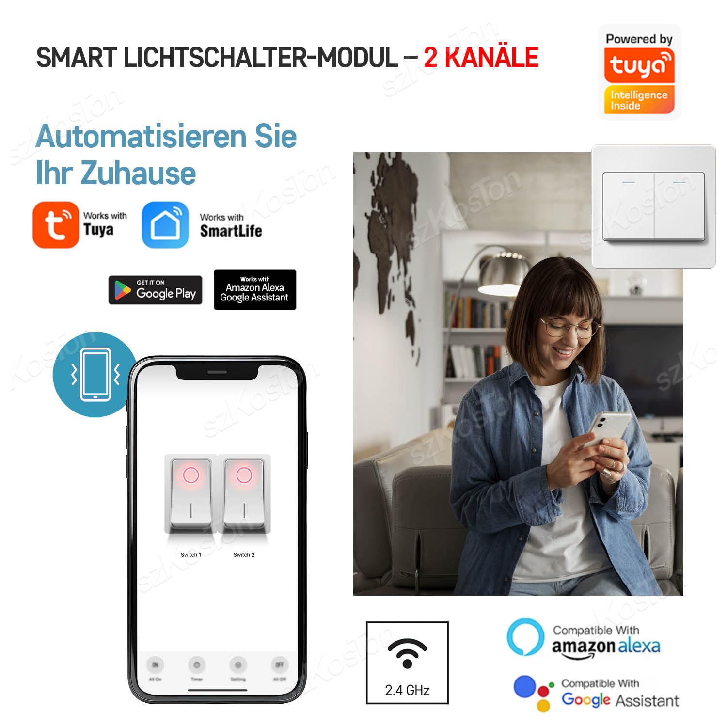16A Tuya WiFi Smart Switch Mod – Smart Home Voice Control recenzja i cena