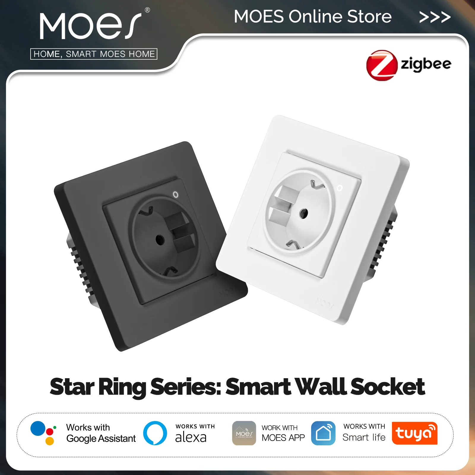 MOES Tuya ZigBee Smart Socket  – Smart Home Voice Control recenzja i cena